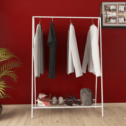 KAIA Design Kledingrek Oval - Metaal - 150x40x104 CM - Wit - Seprio