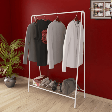 KAIA Design Kledingrek Oval - Metaal - 150x40x104 CM - Wit - Seprio