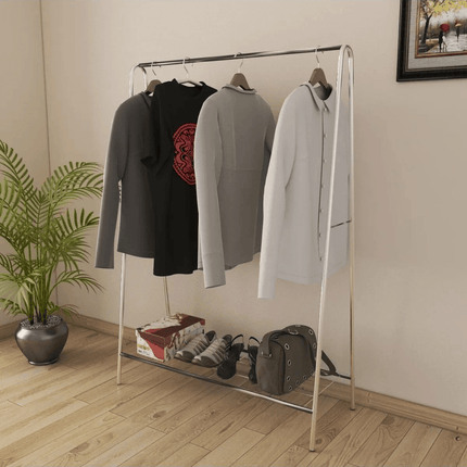 KAIA Design Kledingrek Oval - Metaal - 150x40x104 CM - Zilver - Seprio