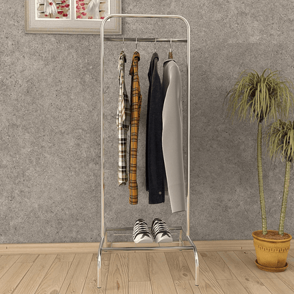 KAIA Design Kledingrek Single Small - 132x47x46 CM - Zilver - Seprio