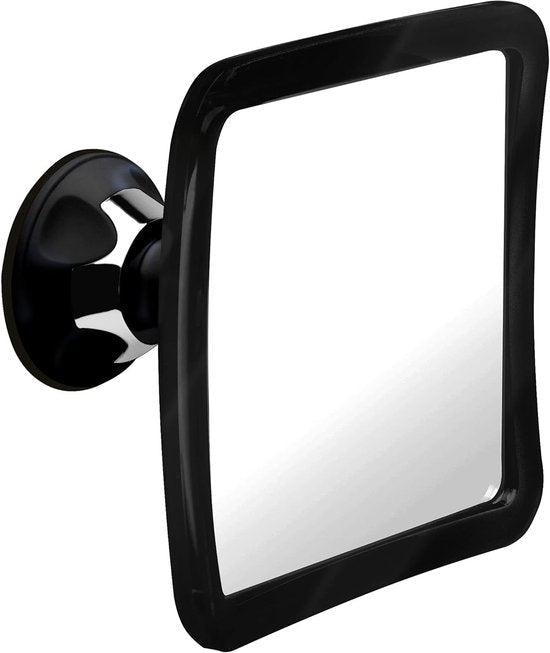 KAIA - Douchespiegel - Douche Spiegel Anti-condens met Zuignap - Scheerspiegel - Fogless Shower Mirror - Zwart - Vierkant - Seprio