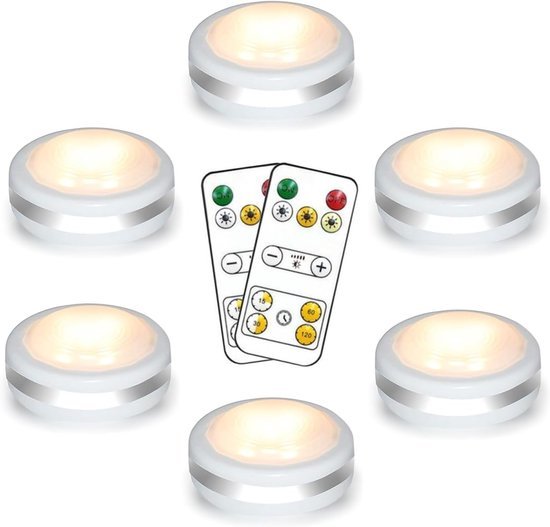 KAIA - Kastverlichting met Bewegingssensor - Draadloze Ledlamp - Onderbouw LED Lamp op Batterij - 6 Stuks - Warm Wit - Seprio