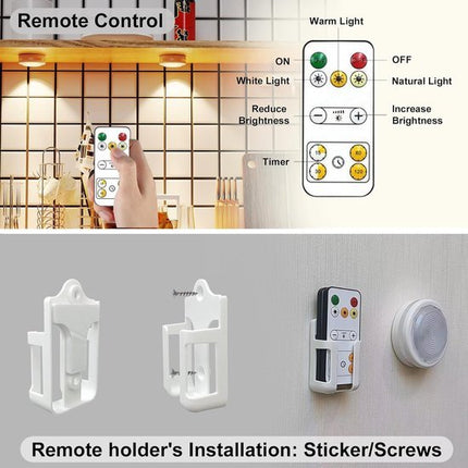 KAIA - Kastverlichting met Bewegingssensor - Draadloze Ledlamp - Onderbouw LED Lamp op Batterij - 6 Stuks - Warm Wit - Seprio