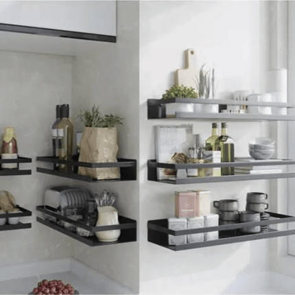 KAIA Kruidenrek - Keukenrek - Wandplank voor Keuken - RVS - Zwart - Seprio