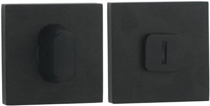 KAIA - WC - Garnituur - WC/Badkamerslot - Rozet - Vierkant - Zwart - Aluminium - 8x8 mm Stift - Seprio