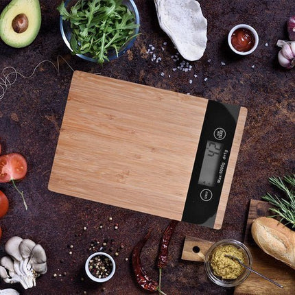Keukenweegschaal Bamboe - Digitale Precisie Weegschaal - TipTouch Toetsen - tot 5000 Gram - Bruin - Seprio