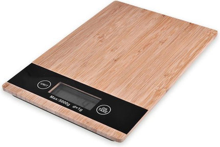 Keukenweegschaal Bamboe - Digitale Precisie Weegschaal - TipTouch Toetsen - tot 5000 Gram - Bruin - Seprio