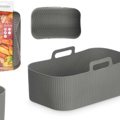 Kinvara - Airfryer Bakjes - Grijs - Siliconen - Herbruikbaar - 20x12 CM - Seprio