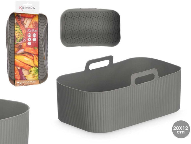 Kinvara - Airfryer Bakjes - Grijs - Siliconen - Herbruikbaar - 20x12 CM - Seprio