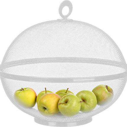 Kinvara Fruitschaal met Vliegenkap - Rond - Zwart/Wit - Metaal - Ø28 cm x 12 cm - Seprio
