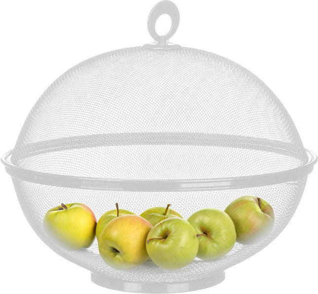 Kinvara Fruitschaal met Vliegenkap - Rond - Zwart/Wit - Metaal - Ø28 cm x 12 cm - Seprio