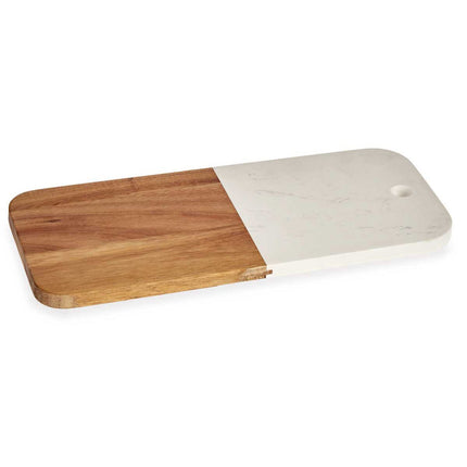 Kinvara Snijplank Bruin Wit - Acacia & Marmer - 18x1,5x38cm - Seprio