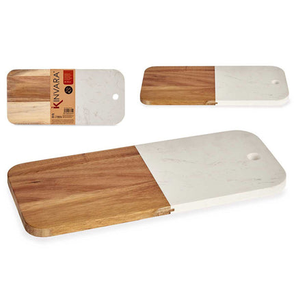 Kinvara Snijplank Bruin Wit - Acacia & Marmer - 18x1,5x38cm - Seprio