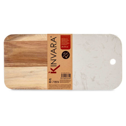 Kinvara Snijplank Bruin Wit - Acacia & Marmer - 18x1,5x38cm - Seprio