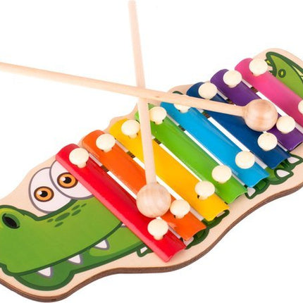 Kleurrijke houten dulcimer voor kinderen krokodil - Seprio