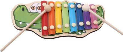 Kleurrijke houten dulcimer voor kinderen krokodil - Seprio