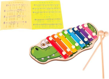 Kleurrijke houten dulcimer voor kinderen krokodil - Seprio