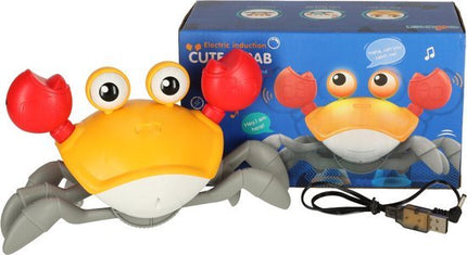 Kruipende En Dansende Krab Muzikaal Speelgoed Met Geluid - Interactief En Educatief Speelgoed Voor Kinderen En Baby's - Baby speelgoed - Sensorisch Speelgoed - Oplaadbare 3,7V Batterij - Oranje - Seprio