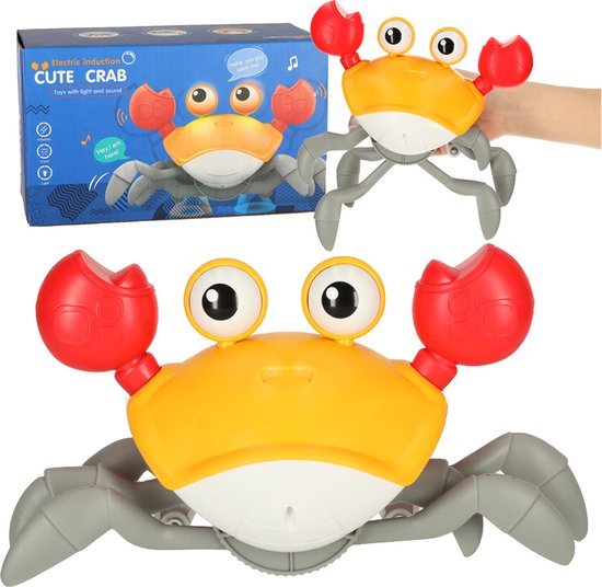 Kruipende En Dansende Krab Muzikaal Speelgoed Met Geluid - Interactief En Educatief Speelgoed Voor Kinderen En Baby's - Baby speelgoed - Sensorisch Speelgoed - Oplaadbare 3,7V Batterij - Oranje - Seprio