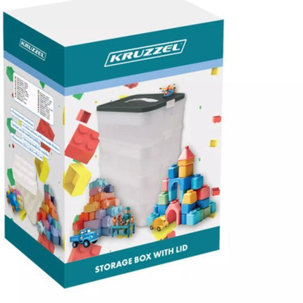 Kruzzel Stapelbox - Block box 3‑lagen – blokken eenvoudig opruimen - 22 liter - Seprio