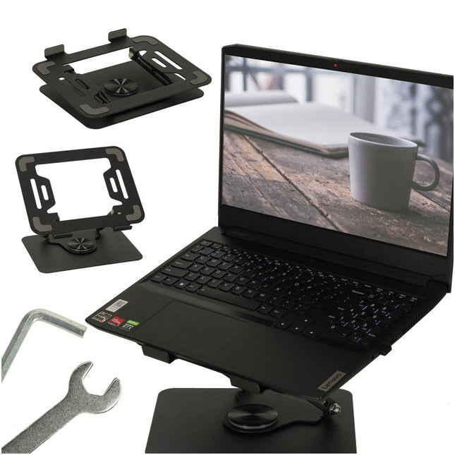 Laptophouder - Zwart - Metaal - 360 Graden Draaibaar - Laptopstand - 11 inch t/m 17 inch - Seprio