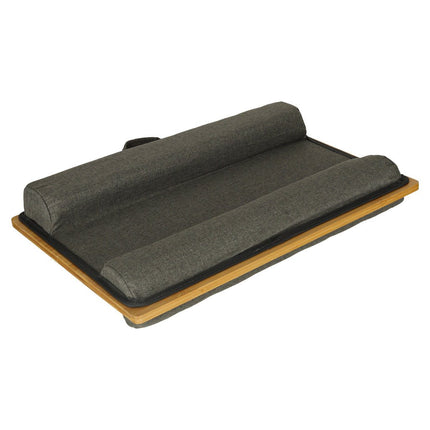 Laptopkussen Met Muismat en Telefoonhouder - Zwart - Bamboe - Laptoptafel voor in Bed - Schootkussen - Polssteun - Zwart - 11 inch t/m 17 inch - Seprio