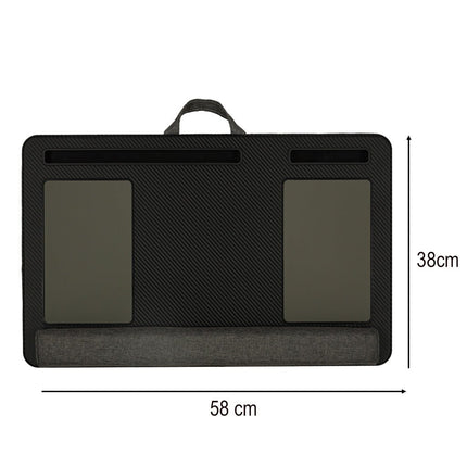 Laptopkussen Met Muismat en Telefoonhouder - Zwart - Laptoptafel voor in Bed - Schootkussen - Polssteun - Zwart - 11 inch t/m 17 inch - Seprio