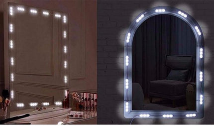 LED spiegelverlichting - Make - up verlichting - Kaptafel lampen - Hollywood spiegel - Make - up lampjes - USB make - up verlichting - Spiegel lampen set - Zelfklevende verlichting - 30 LED lampen - 3 lichtstanden - Seprio