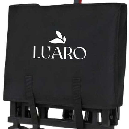 LUARO - Opvouwbare Bolderkar met Dak - Maximaal Belastbaar 120 kg - Met Dak en Bagagenet - Strand en Camping Transportwagen - 120 x 50 x 95 cm - Opgevouwen 86 x 50 x 75 cm - Zwart - Seprio