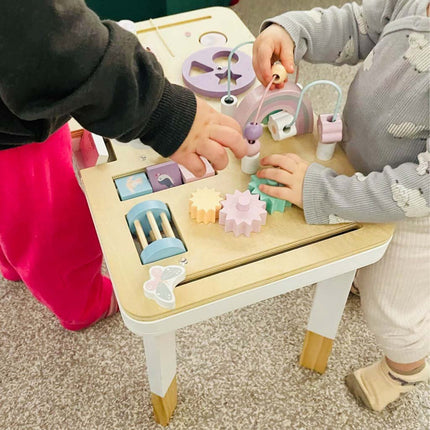 LULILO - Activiteitentafel - Kindertafel - Activity Center - Stimuleert Motorische & Cognitieve Ontwikkeling - Duurzaam en Veilig met Verf op Waterbasis - Speeltafel vanaf 18 Maanden - Meerkleurig - Met Opbergvak - Seprio