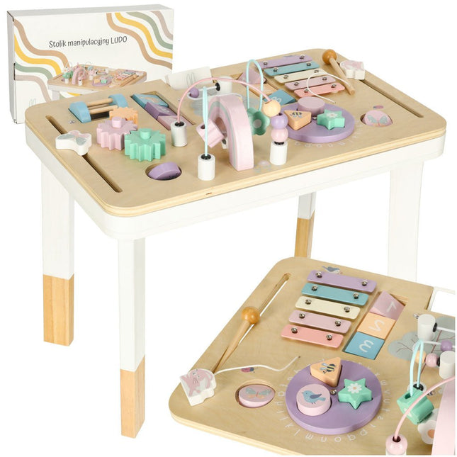 LULILO - Activiteitentafel - Kindertafel - Activity Center - Stimuleert Motorische & Cognitieve Ontwikkeling - Duurzaam en Veilig met Verf op Waterbasis - Speeltafel vanaf 18 Maanden - Meerkleurig - Met Opbergvak - Seprio