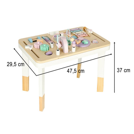 LULILO - Activiteitentafel - Kindertafel - Activity Center - Stimuleert Motorische & Cognitieve Ontwikkeling - Duurzaam en Veilig met Verf op Waterbasis - Speeltafel vanaf 18 Maanden - Meerkleurig - Met Opbergvak - Seprio