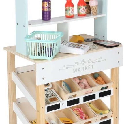 LULILO Melo Houten Marktkraam met Kassa - Supermarkt voor Kinderen - 3+ jaar - Seprio