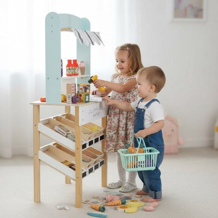 LULILO Melo Houten Marktkraam met Kassa - Supermarkt voor Kinderen - 3+ jaar - Seprio