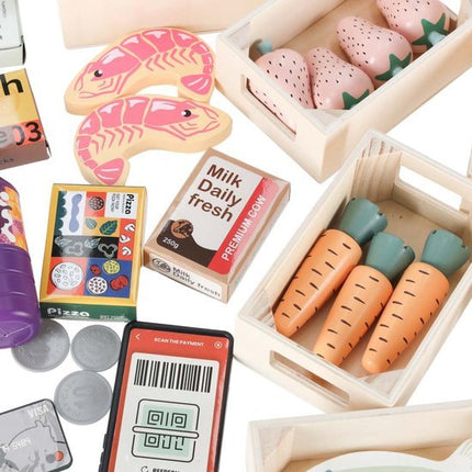 LULILO Melo Houten Marktkraam met Kassa - Supermarkt voor Kinderen - 3+ jaar - Seprio