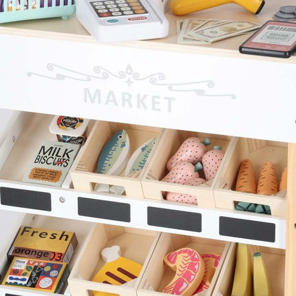 LULILO Melo Houten Marktkraam met Kassa - Supermarkt voor Kinderen - 3+ jaar - Seprio