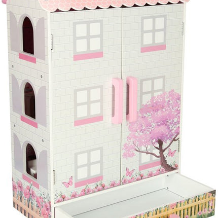 LULILO - Poppenhuis - Hout - incl. 10 Meubels & Accessoires - 80 cm - Design - Roze - Seprio