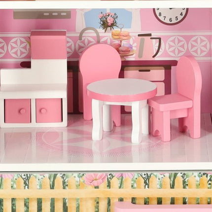LULILO - Poppenhuis - Hout - incl. 10 Meubels & Accessoires - 80 cm - Design - Roze - Seprio