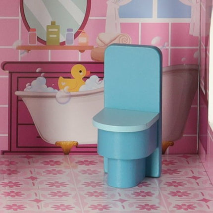 LULILO - Poppenhuis - Hout - incl. 10 Meubels & Accessoires - 80 cm - Design - Roze - Seprio