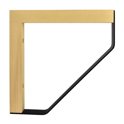 Maclean Plankdrager Driehoek - 2 stuks - 202 x 202mm - Zwart - Hout/Metaal - Stevige Plankdragers voor Muurmontage - Seprio