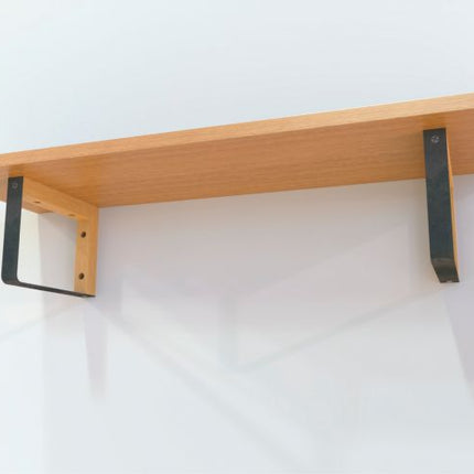 Maclean Plankdrager Rechthoek - 2 stuks - 152 x 202mm - Zwart - Hout/Metaal - Robuuste Rechthoekige Plankdragers - Seprio