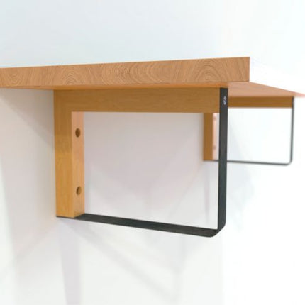 Maclean Plankdrager Rechthoek - 2 stuks - 152 x 202mm - Zwart - Hout/Metaal - Robuuste Rechthoekige Plankdragers - Seprio