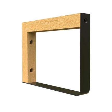 Maclean Plankdrager Rechthoek - 2 stuks - 152 x 202mm - Zwart - Hout/Metaal - Robuuste Rechthoekige Plankdragers - Seprio