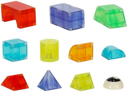 Magnetic Tiles - Magnetische Tegels Lichtgevend - 34 Delige Set - 3D Blokken - Seprio