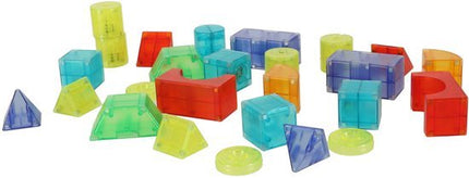 Magnetic Tiles - Magnetische Tegels Lichtgevend - 34 Delige Set - 3D Blokken - Seprio