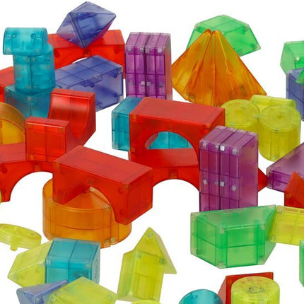 Magnetic Tiles - Magnetische Tegels Lichtgevend - 34 Delige Set - 3D Blokken - Seprio