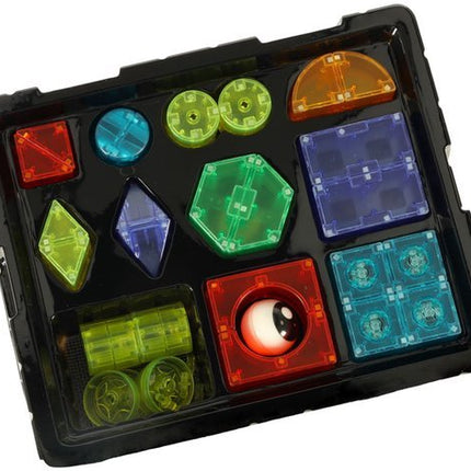 Magnetic Tiles - Magnetische Tegels Lichtgevend - 34 Delige Set - 3D Blokken - Seprio