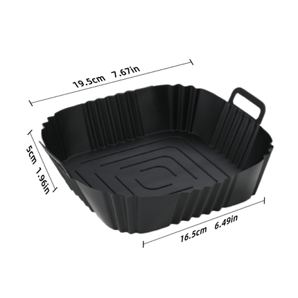 MONOO - Airfryer Bakjes Siliconen XL - 2 Stuks - Vierkant - Bakpapier Alternatief - Accessoires - BPA Vrij - 19,5 x 19,5 CM - Seprio