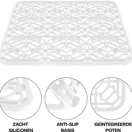 MONOO Gootsteenmat - Vierkant - Siliconen - BPA - Vrij - Extra Dik - 30x30cm - Seprio