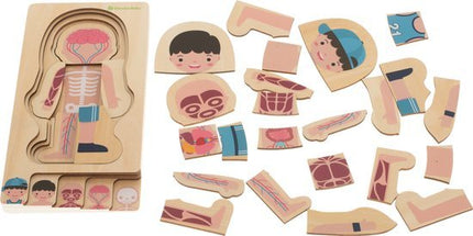 Montessori Puzzel - Leerzaam Anatomie - Biologie - Opbouwpuzzel - Seprio